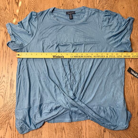 ModCloth A Twist Of Fun Knit Top Blue 1X NWT - Picture 10 of 12